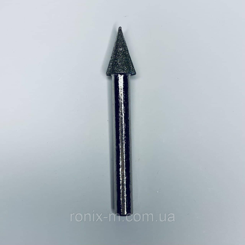 Алмазна головка AW 10х15х6мм (конічна із загостреним кінцем) Алмазна головка AW 10х15х6мм (конічна із загостреним кінцем)